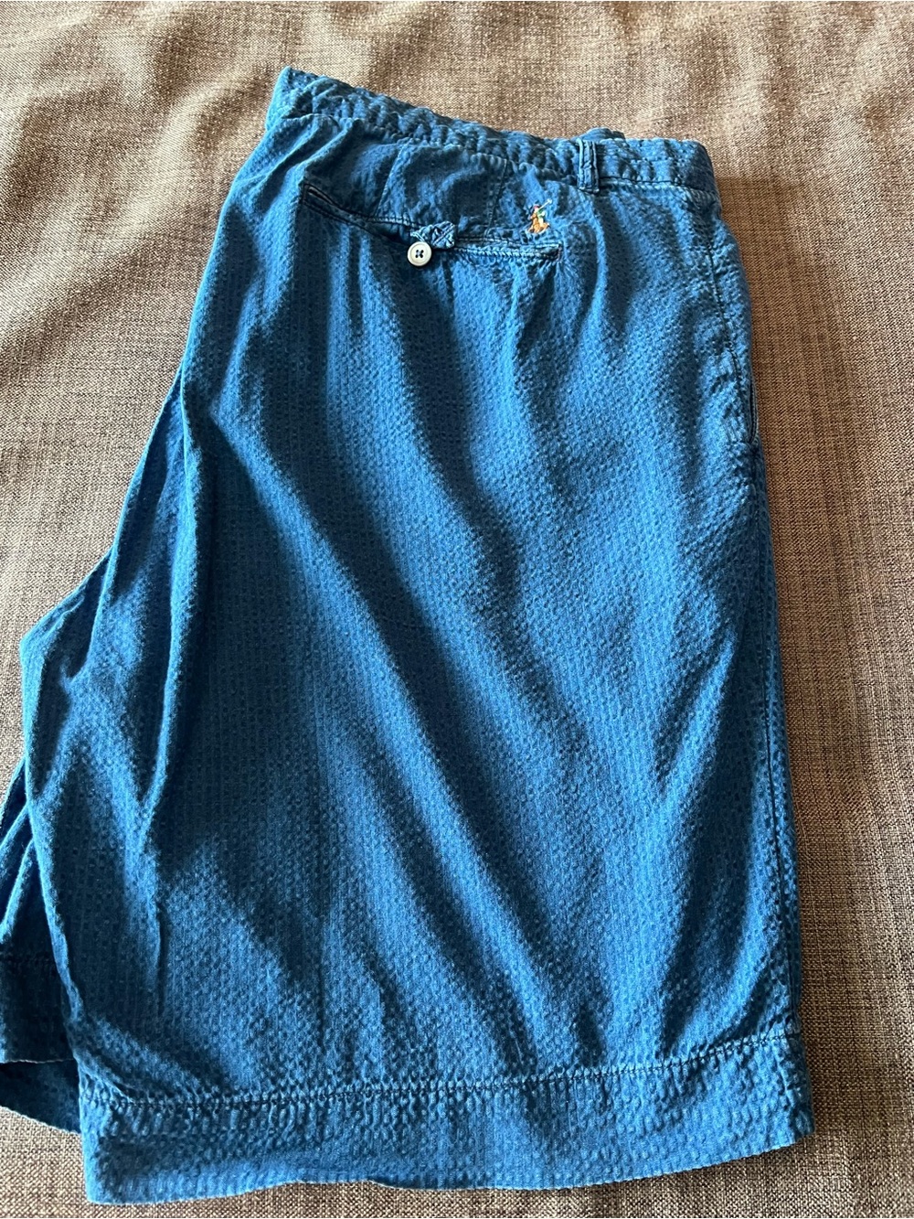 Ralph Lauren Men's Teal-Blue Textured Shorts
